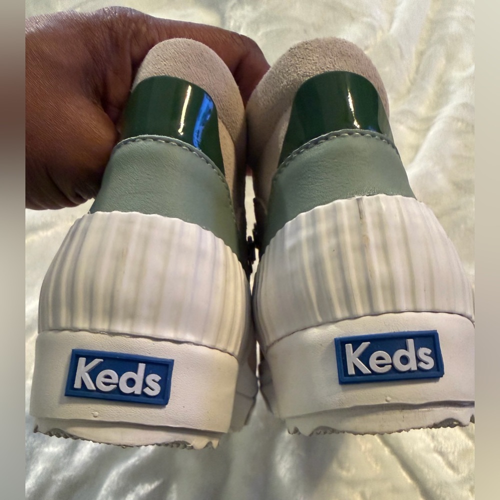 Keds Suede High-Tops in Beige and Sage - Picture 5 of 7